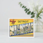 Carte Postale Salutations de Detroit Michigan USA Postcard (Debout devant)