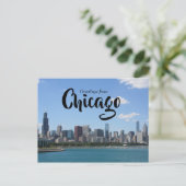 Carte Postale Salutations de Downtown Chicago (Debout devant)