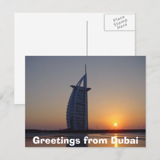 Carte Postale Salutations de Dubaï (Devant / Derrière)