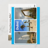 Carte Postale Salutations de Dubaï ensoleillée (Devant / Derrière)