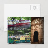 Carte Postale Salutations de Dublin, Irlande (Devant / Derrière)