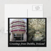 Carte Postale Salutations de Dublin Irlande (Devant / Derrière)