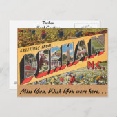 Carte Postale Salutations de Durham (Devant / Derrière)