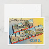 Carte Postale Salutations de East Hartford, Connecticut Travel (Devant / Derrière)