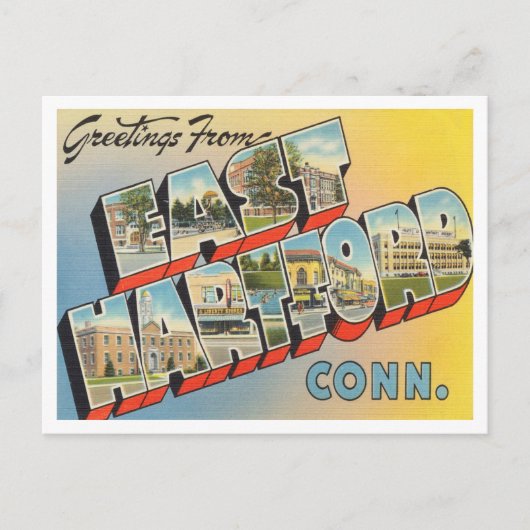 Carte Postale Salutations de East Hartford, Connecticut Travel (Devant)