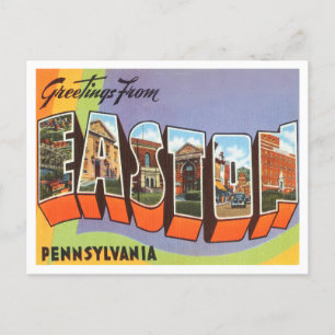 Carte Postale Salutations de Easton, Vintage voyage de Pennsylva