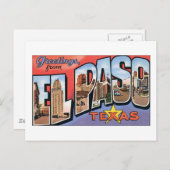 Carte Postale Salutations de El Paso Texas (Devant / Derrière)
