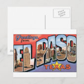 Carte Postale Salutations de El Paso, Texas ! (Devant / Derrière)
