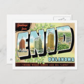 Carte Postale Salutations De Enid Oklahoma City US (Devant / Derrière)