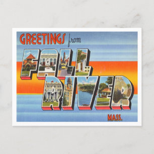 Carte Postale Salutations de Fall River, Massachusetts Travel