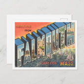 Carte Postale Salutations de Falmouth Cape Cod, Massachusetts (Devant / Derrière)