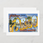 Carte Postale Salutations de Fargo, Dakota du Nord ! (Devant / Derrière)