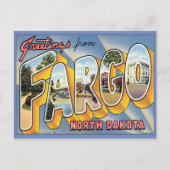 Carte Postale Salutations de Fargo North Dakota (Devant)