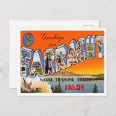 Carte Postale Salutations de Farragut, Station d'entraînement na (Devant / Derrière)