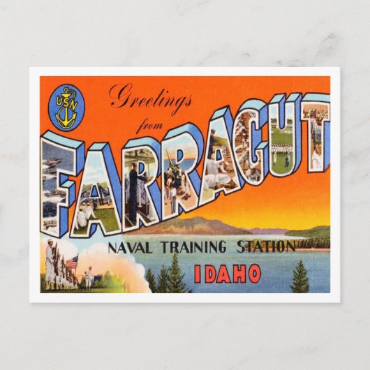 Carte Postale Salutations de Farragut, Station d'entraînement na (Devant)