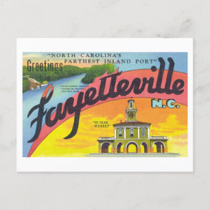 Carte Postale Salutations de Fayetteville, Caroline du Nord