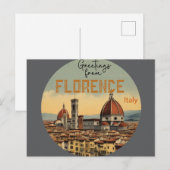 Carte Postale Salutations de Florence Italie (Devant / Derrière)