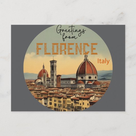Carte Postale Salutations de Florence Italie (Devant)