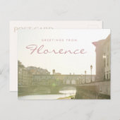 Carte Postale Salutations de Florence Italie Pont Vecchio Bridge (Devant / Derrière)