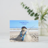 Carte Postale Salutations de Florida Beach Snowman (Debout devant)