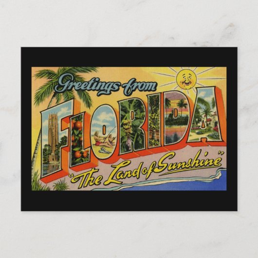 Carte Postale Salutations de Florida Land of Sunshine (Devant)