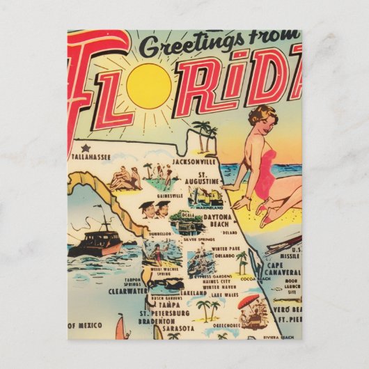 Carte Postale Salutations de Floride (Devant)