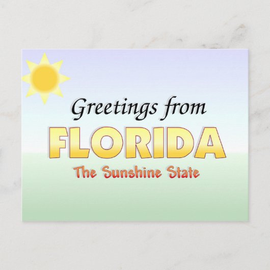 Carte Postale Salutations de Floride (Devant)