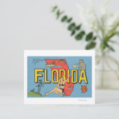 Carte Postale Salutations de Floride (Bleu)Floride (Debout devant)