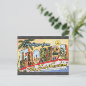 Carte Postale Salutations De Floride "Le Pays Du Soleil", Vin (Debout devant)