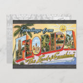 Carte Postale Salutations De Floride "Le Pays Du Soleil", Vin (Devant / Derrière)