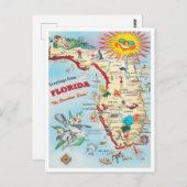 Carte Postale Salutations de Floride, Sunshine State Travel (Devant / Derrière)