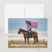 Carte Postale Salutations de Fort Stockton, Texas (Devant / Derrière)