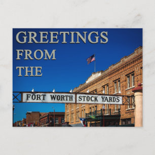 Carte Postale Salutations de Fort Worth Stockyards Fun Texas