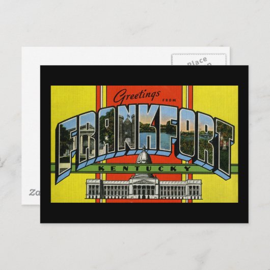 Carte Postale Salutations de Frankfort Kentucky (Devant / Derrière)