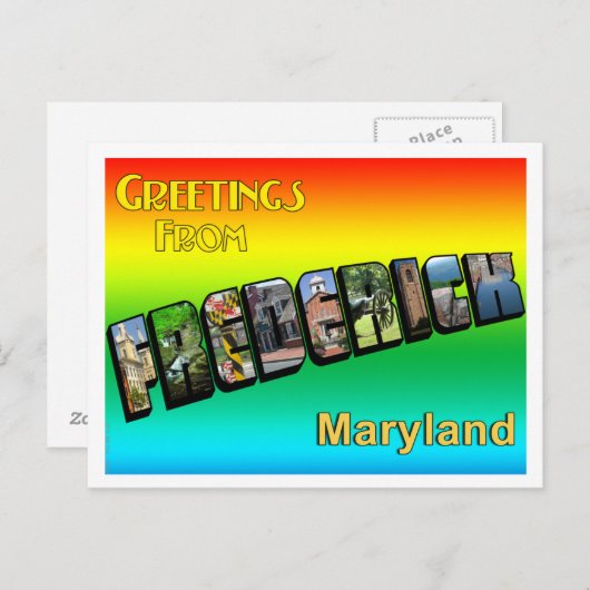 Carte Postale Salutations de Frederick Postcard (Devant / Derrière)