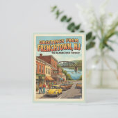 Carte Postale Salutations de Frenchtown NJ Rétro (Debout devant)