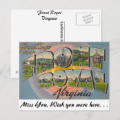Carte Postale Salutations de Front Royal, Virginie (Devant / Derrière)