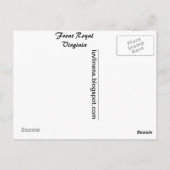 Carte Postale Salutations de Front Royal, Virginie (Dos)