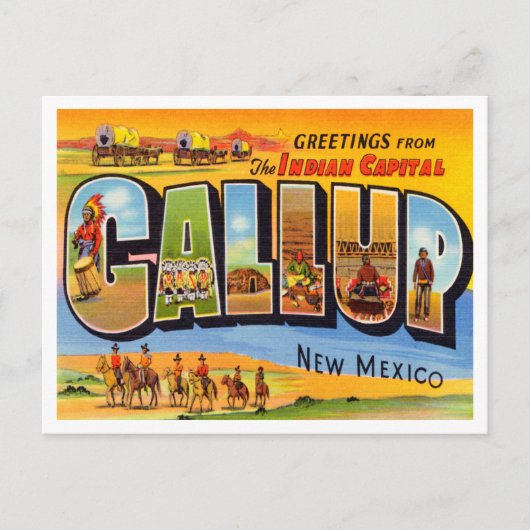 Carte Postale Salutations de Gallup, Nouveau-Mexique Voyage (Devant)