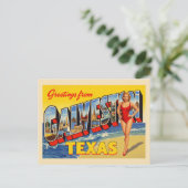 Carte Postale Salutations de Galveston Texas Vintage (Debout devant)