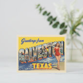 Carte Postale Salutations de Galveston Texas Vintage (Debout devant)