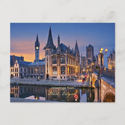 Carte Postale Salutations de Gand, Belgique, (Devant)