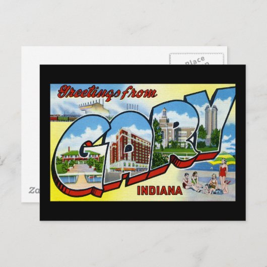 Carte Postale Salutations de Gary Indiana (Devant / Derrière)