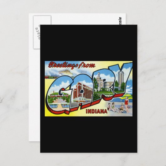 Carte Postale Salutations de Gary Indiana (Devant / Derrière)