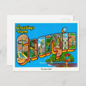 Carte Postale Salutations de Georgia Vintage Travel (Devant / Derrière)