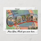 Carte Postale Salutations de Géorgie (Devant / Derrière)