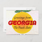 Carte Postale Salutations de Géorgie (Devant / Derrière)