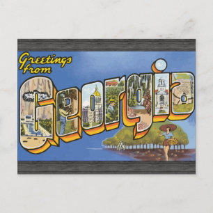 Carte Postale Salutations De Géorgie, Vintage