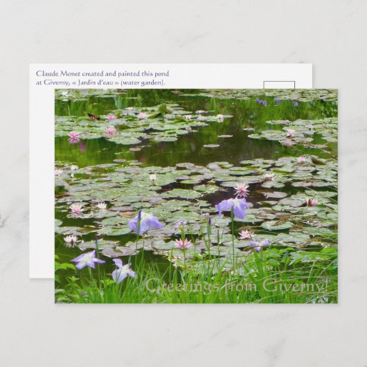Carte Postale Salutations de Giverny ! (Devant / Derrière)