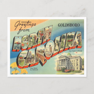 Carte Postale Salutations de Goldsboro, Caroline du Nord Voyage
